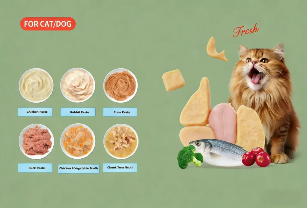 Natural grain-free cat food, immune support pet food