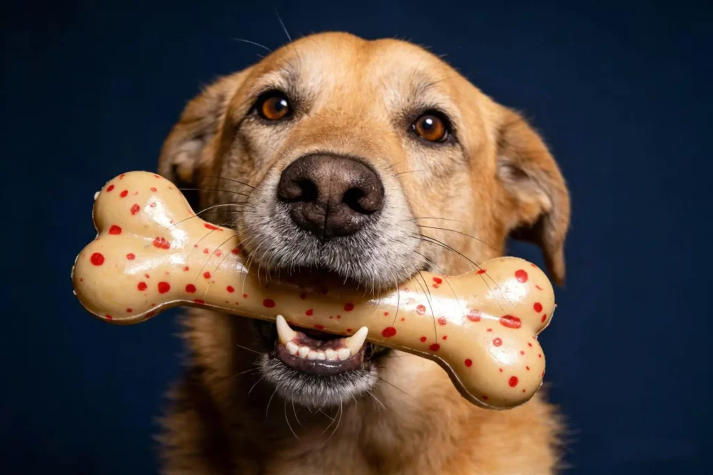 Durable dog chew toy, non-toxic, teeth cleaning, for large and active dogs