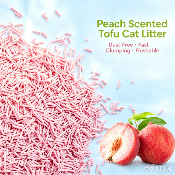 Zooming Honey Peach Scented Tofu Cat Litter, Flushable Biodegradable Fast Clumping Low Dust Cat Sand